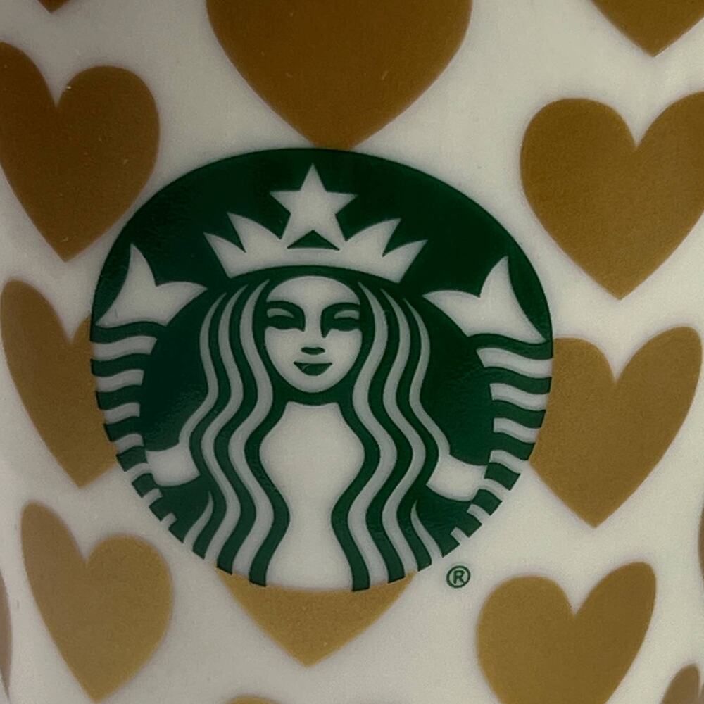 Starbucks 2015 Siren Love Gold Heart Demitasse Espresso Coffee Mini Mug Cup